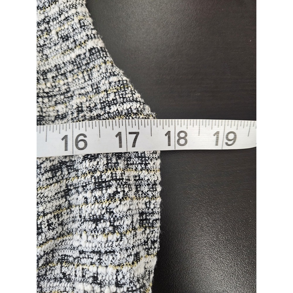 Apt. 9 Women's Sleeveless Tweed Shift Dress Small Gray Black White Zip Neck Work - Picture 7 of 7